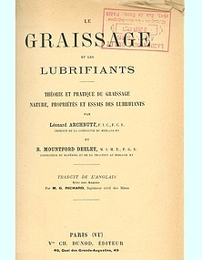 page de garde livre le Graissage 1926