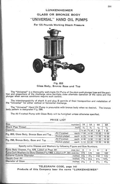 page 291 du catalogue de 1920